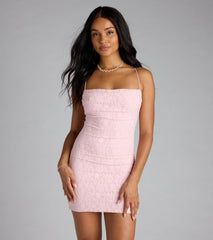 Get A Pic Lace-Up Lace Mini Dress