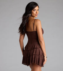 Like A Daydream Lace Ruffle Skater Dress